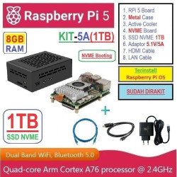 KIT-5A(1TB)  Raspberry Pi 5 (8GB RAM) KIT NVME SSD 1TB - Complete SET